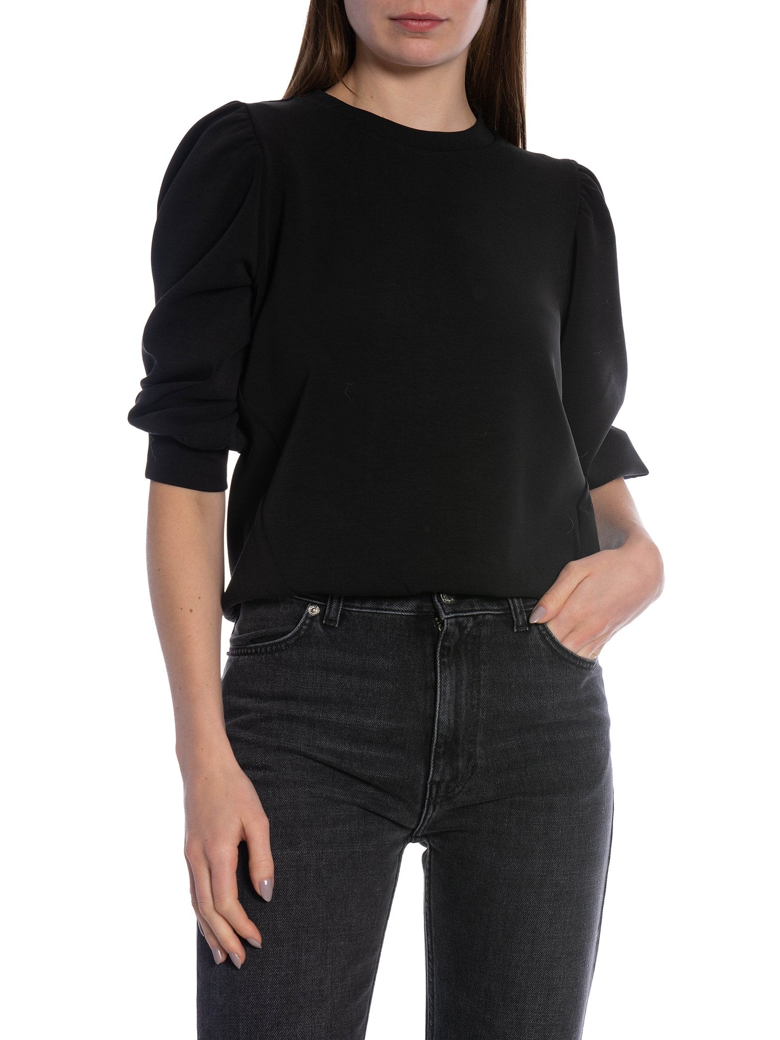 SELECTED FEMME TOPP TENNY 3/4 SWEAT BLACK_89602.jpg