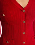 COPPEROSE KLÄNNING LONG KNIT V-NECK RED_93341.jpg