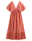 COPPEROSE KLÄNNING V-NECK FLUTTER SLEEVE PINK_97661.jpg