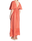 COPPEROSE KLÄNNING V-NECK FLUTTER SLEEVE PINK_97983.jpg