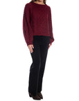 COPPEROSE TRÖJA HONEYCOMB KNIT BURGUNDY_104637.jpg