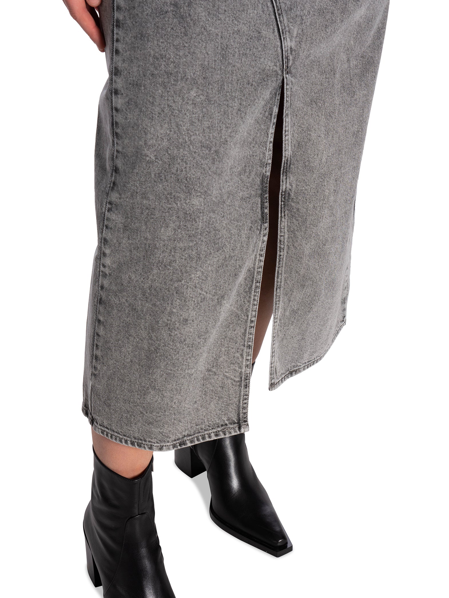 CO´COUTURE KJOL VIK ASYM SLIT MID GREY_82717.jpg
