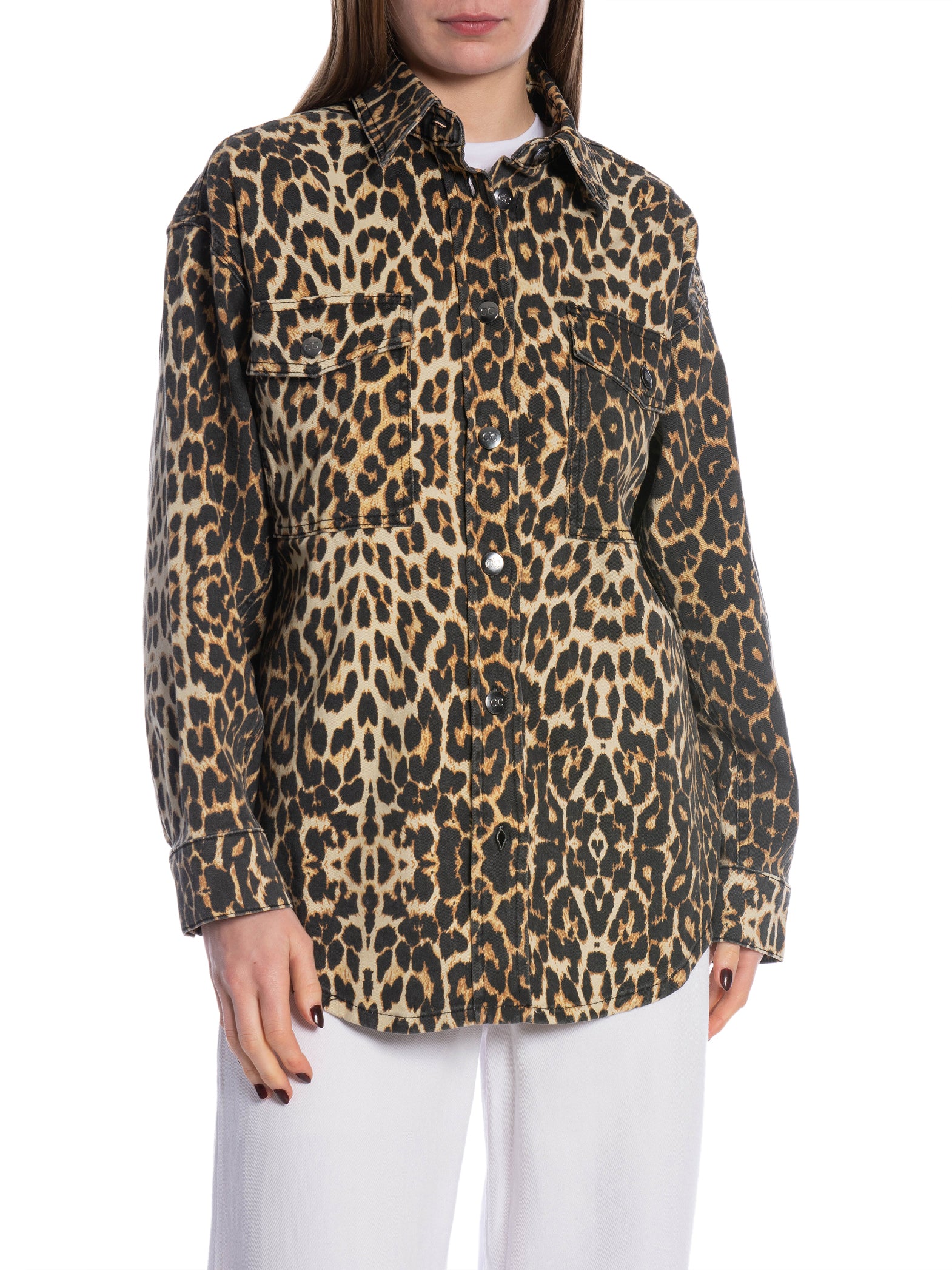 CO´COUTURE SKJORTA LEO DENIM KHAKI _89042.jpg