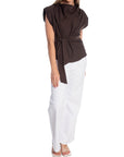CO'COUTURE TOPP LUNA PLEAT DARK BROWN_111689.jpg