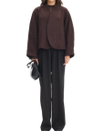 JACKA COLLARLESS BOUCLÉ SHORT DARK BROWN_106447.jpg