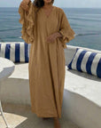 KLÄNNING VOLUMINOUS TIERED RUFFLE SLEEVE LONG CAMEL_109114.jpg