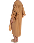KLÄNNING VOLUMINOUS TIERED RUFFLE SLEEVE LONG CAMEL_109369.jpg