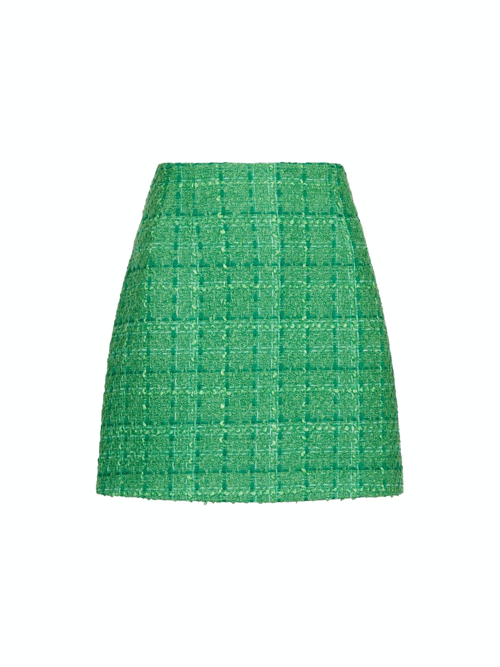 NEO NOIR KJOL HELMINE BOUCLE GREEN_65790.jpg