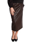 NEO NOIR KJOL NETTIE FAUX LEATHER DARK BROWN_94920.jpg