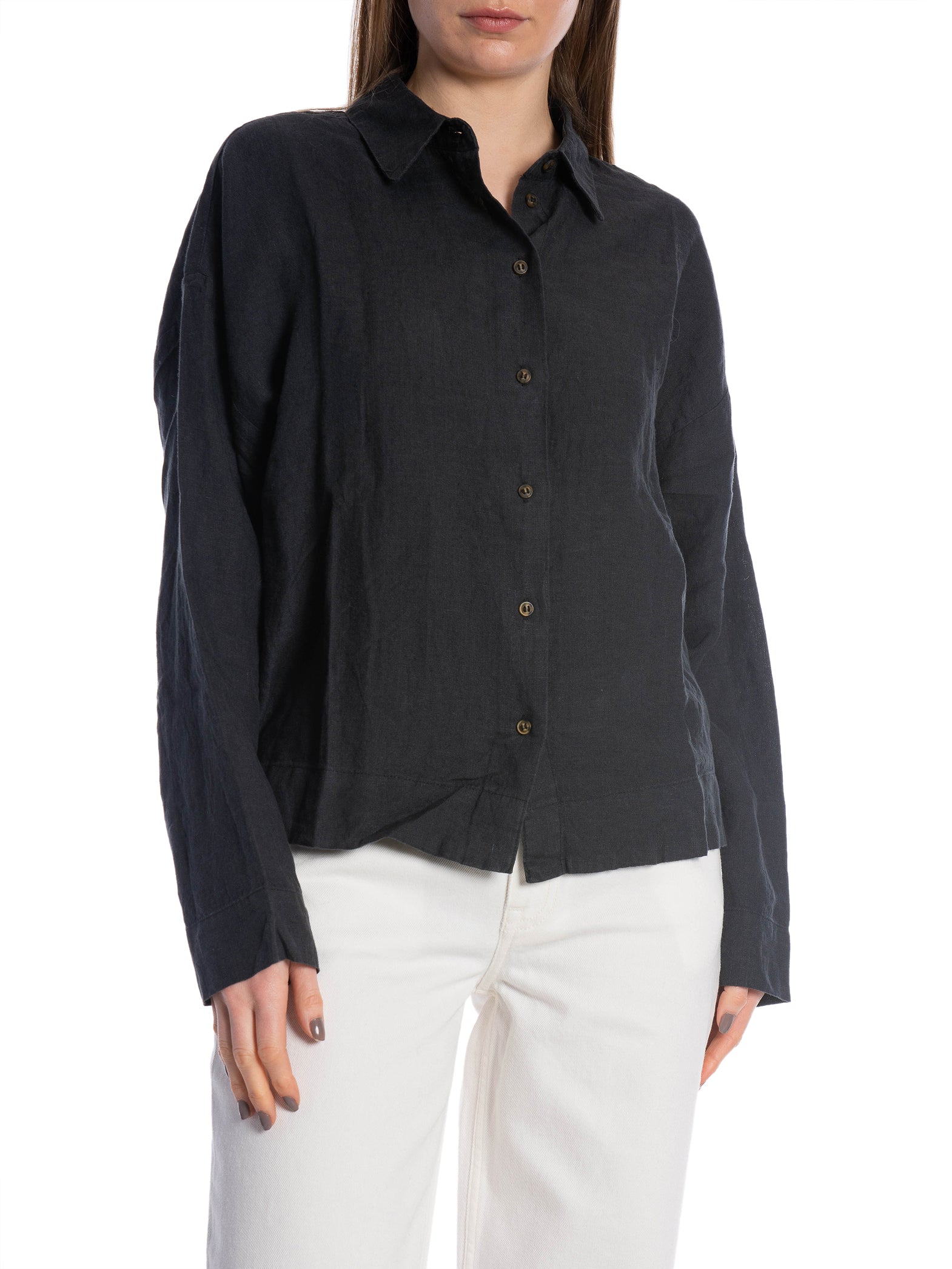 SELECTED FEMME SKJORTA LINNIE LS LINEN BLACK_97035.jpg