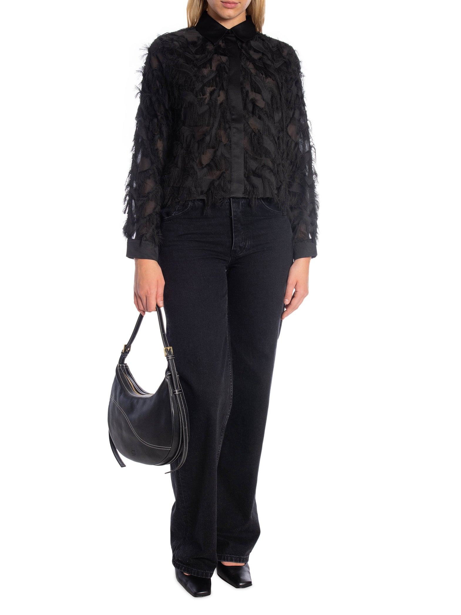 SELECTED FEMME SKJORTA MYLINE LS FLUFFY CROPPED BLACK _91548.jpg