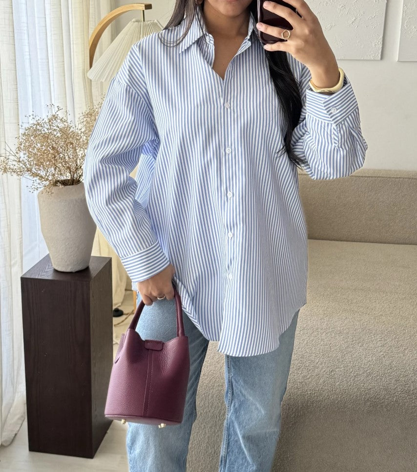 SKJORTA CLASSIC OVERSIZED STRIPED BLUE_98112.jpg