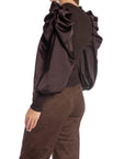 TOPP SATIN PUFF SLEEVES DARK BROWN_103476.jpg