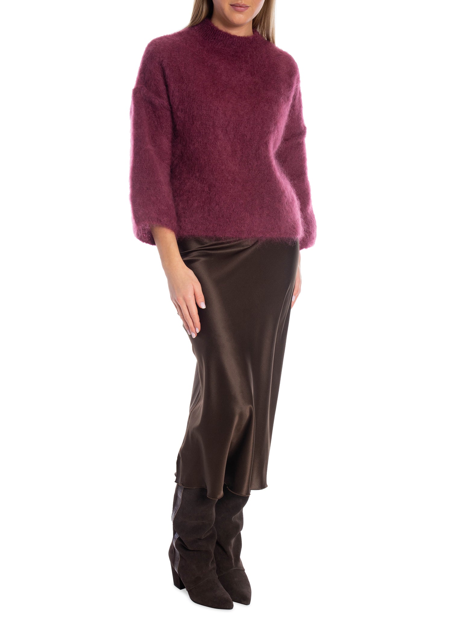 TRÖJA MOHAIR MANCHE 3/4 BURGUNDY_104491.jpg