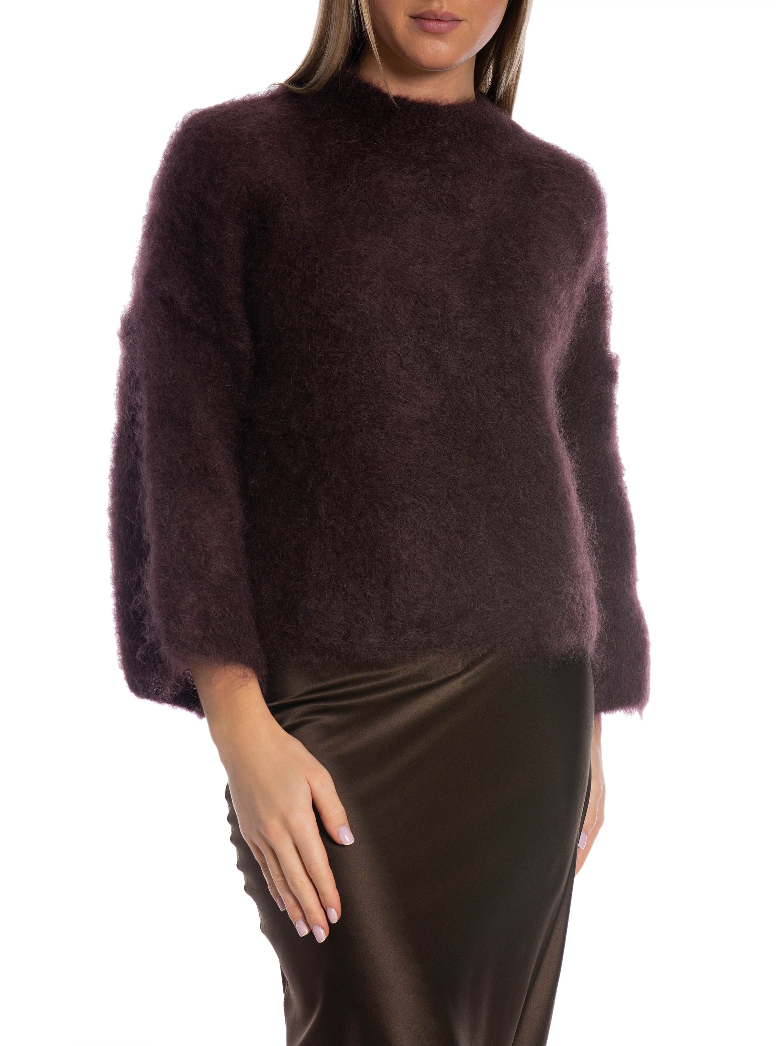 TRÖJA MOHAIR MANCHE 3/4 CHOCOLATE_104492.jpg