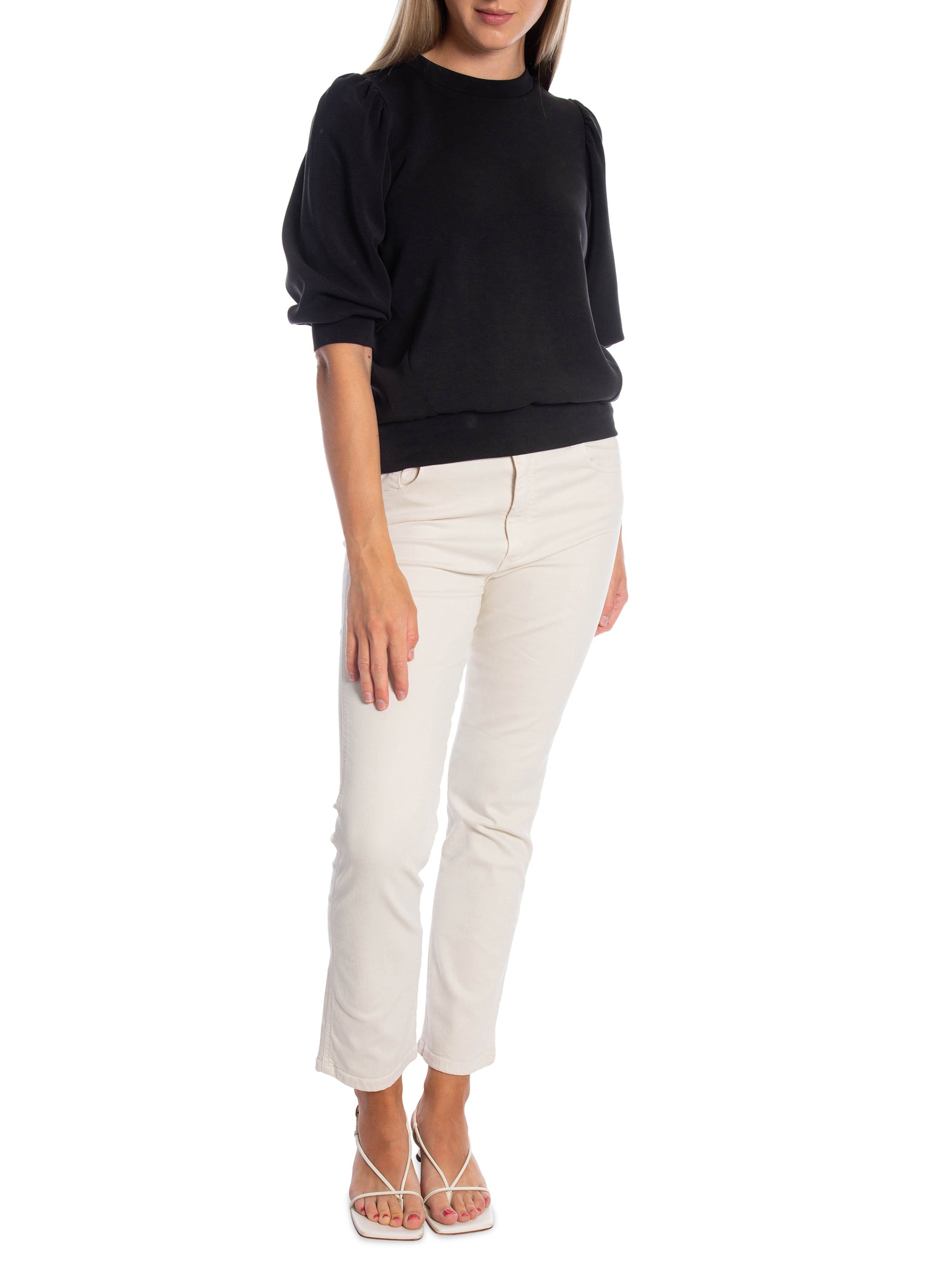 SELECTED FEMME TOPP TENNY 3/4 SWEAT BLACK_111875.jpg