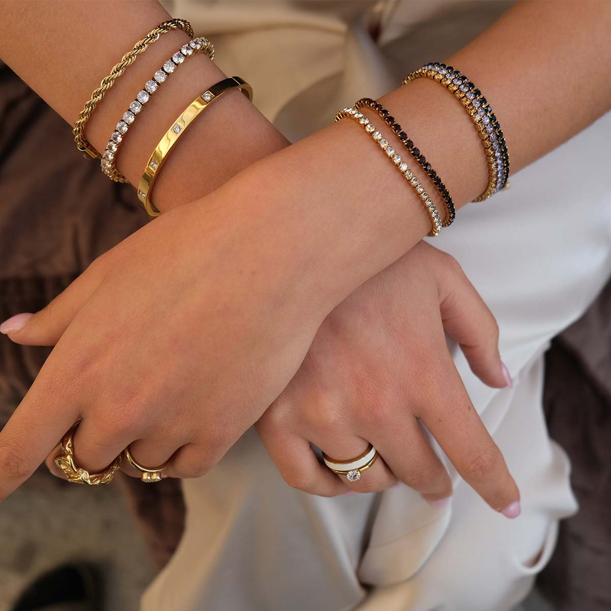 A&C OSLO ARMBAND TENNIS CHAMPAGNE STEEL 14K_92764.jpg