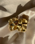 A&C OSLO ÖRHÄNGEN STEEL ROUGH GOLD PLEATED_93261.jpg