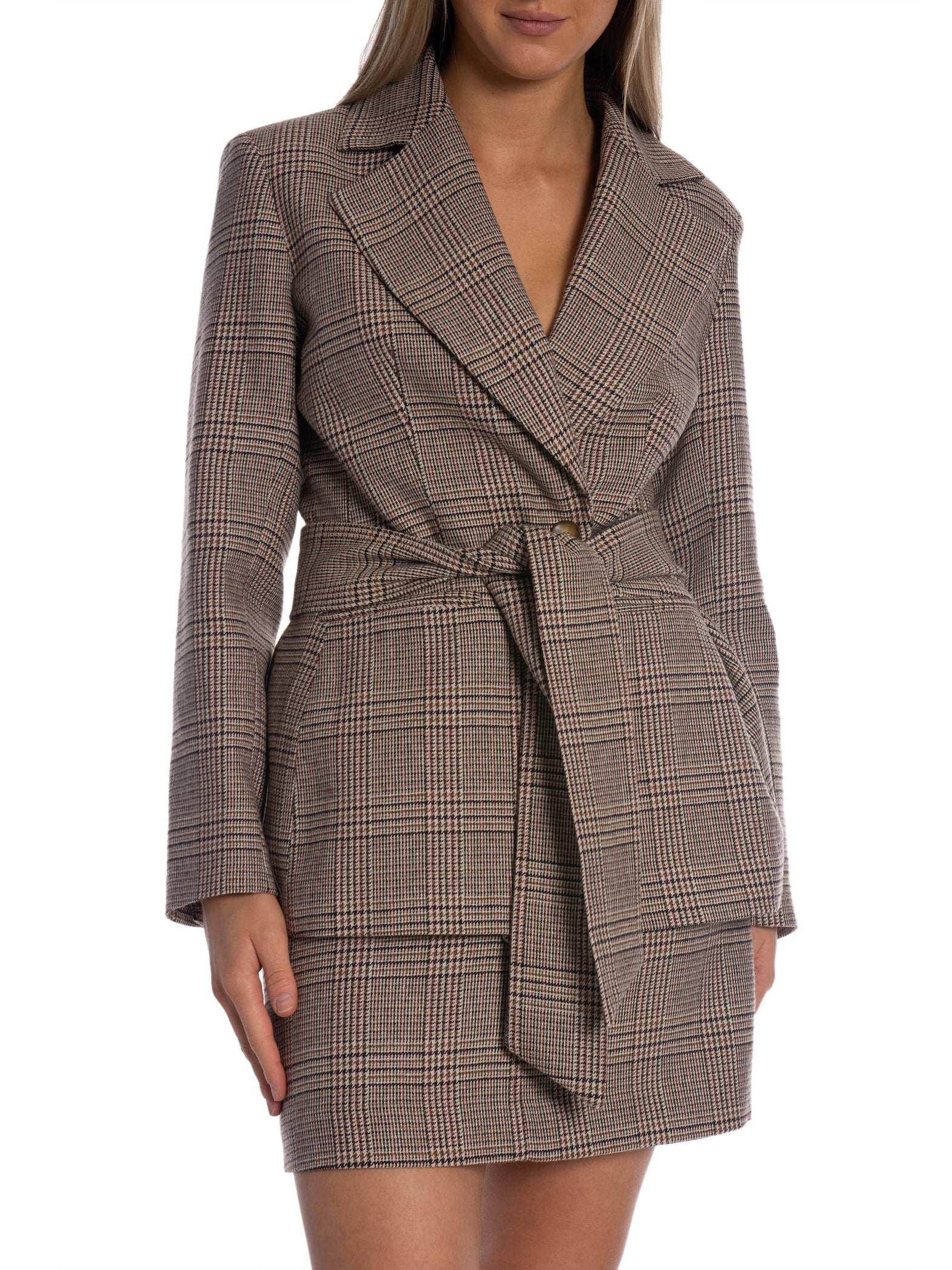 KAVAJ CLASSIC CHECK WITH BELT BEIGE/BROWN_107084.jpg