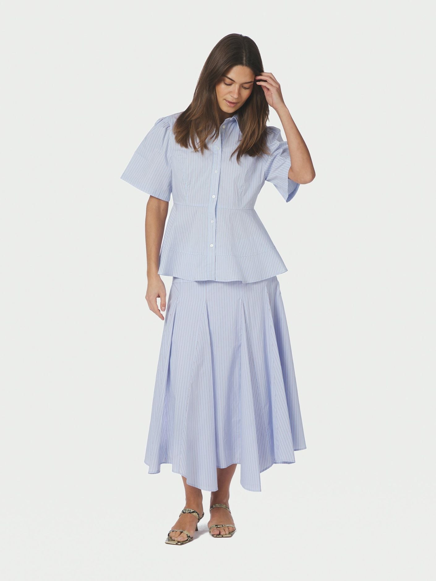 NEO NOIR SKJORTA JANELLE STRIPE BLUE/BROWN_109179.jpg