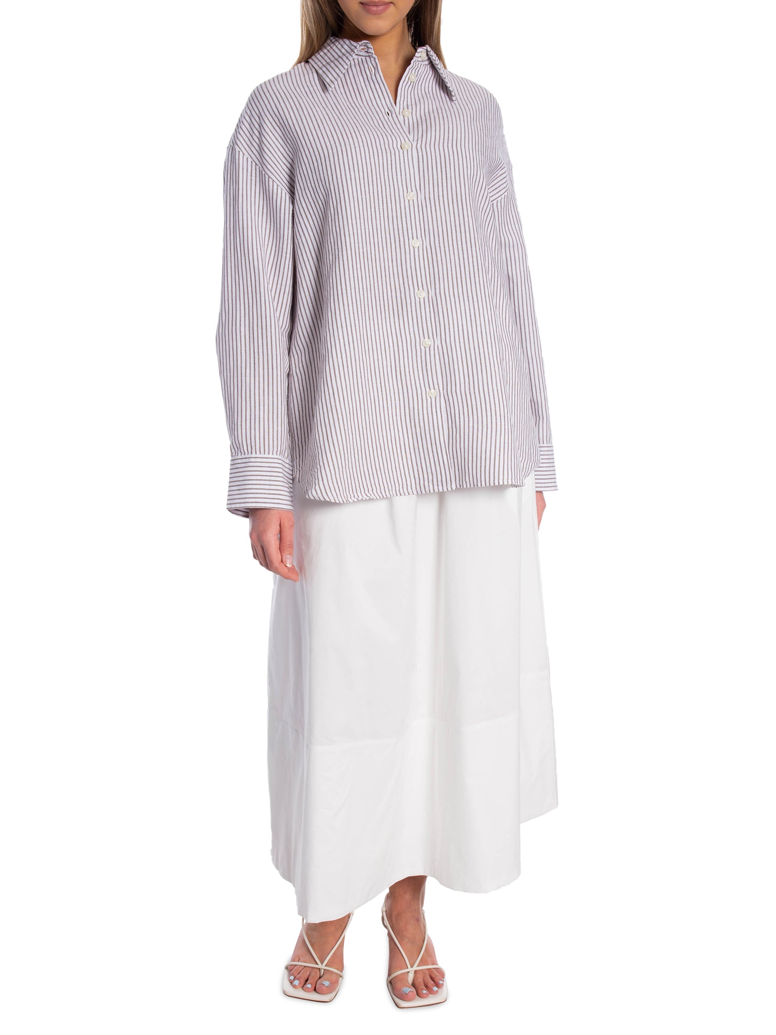 SELECTED FEMME SKJORTA CLEO BLEND WHITE/CHOCOLATE_106331.jpg