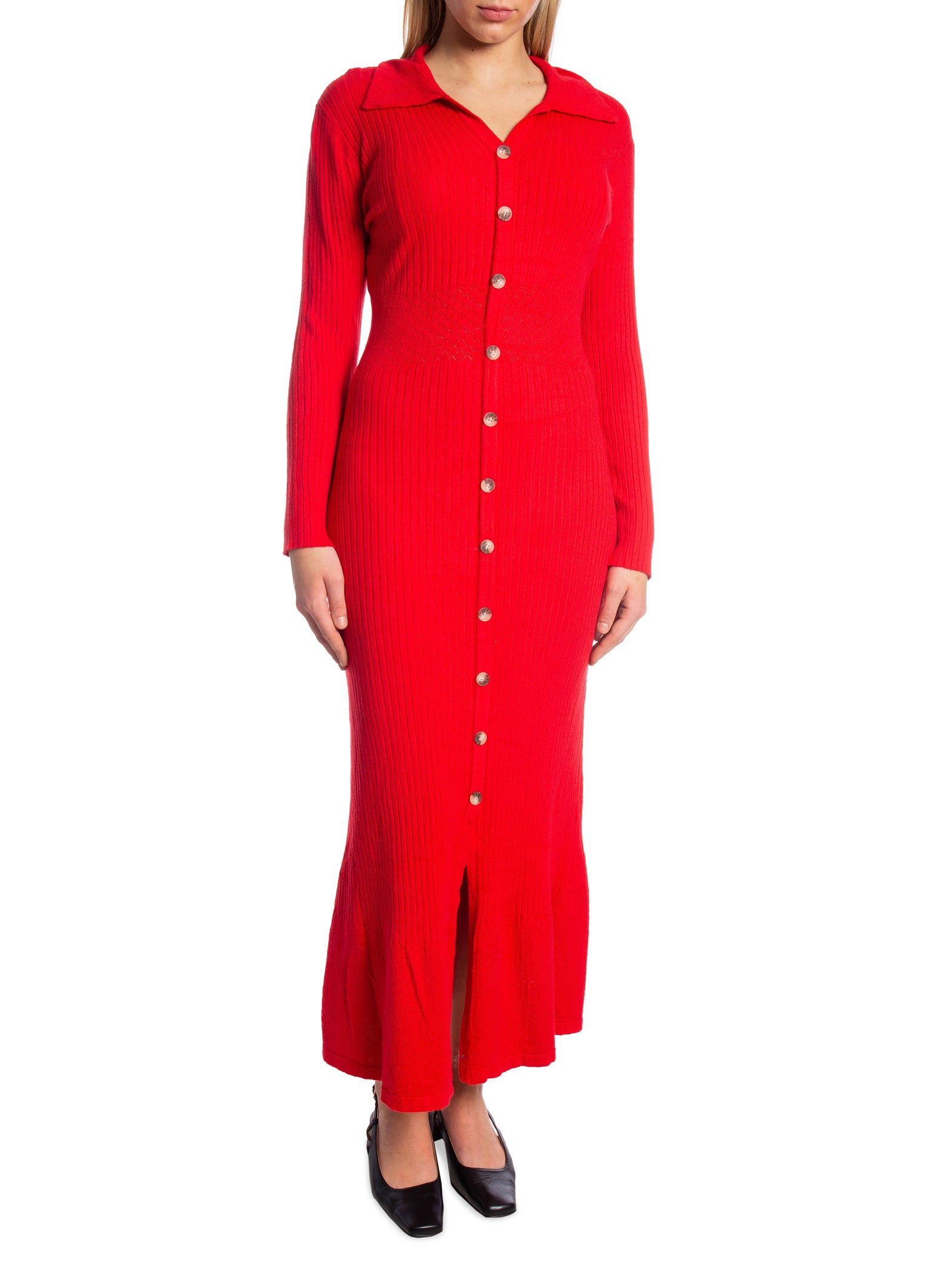 COPPEROSE KLÄNNING LONG KNIT BUTTON RED_93339.jpg