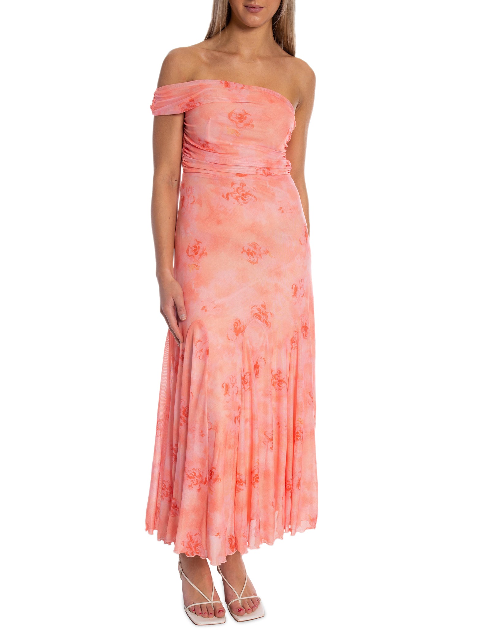 COPPEROSE KLÄNNING ONE-SHOULDER DRAPED MAXI ORANGE_107180.jpg