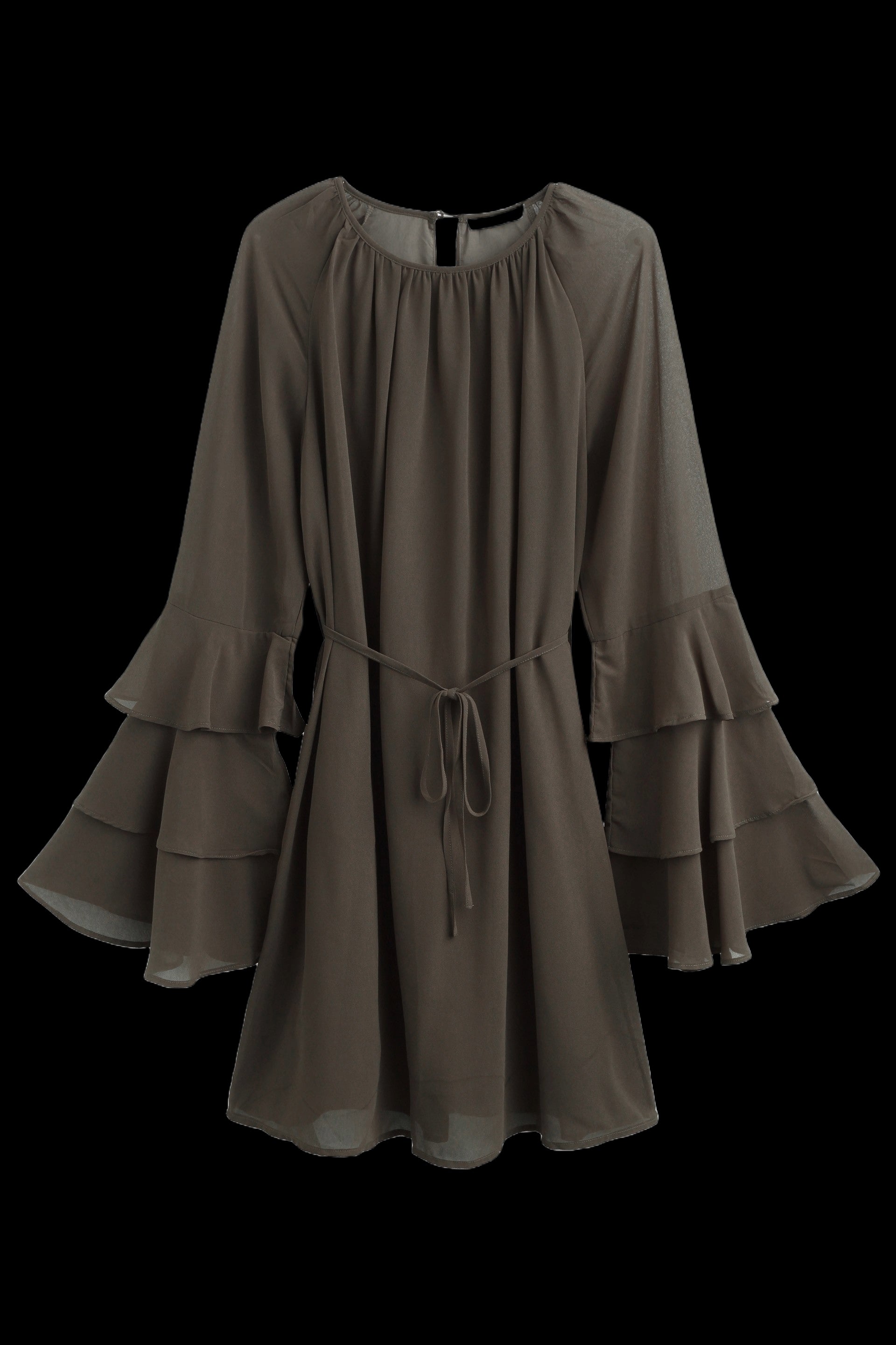 COPPEROSE KLÄNNING RUFFLE BROWN_102911.jpg