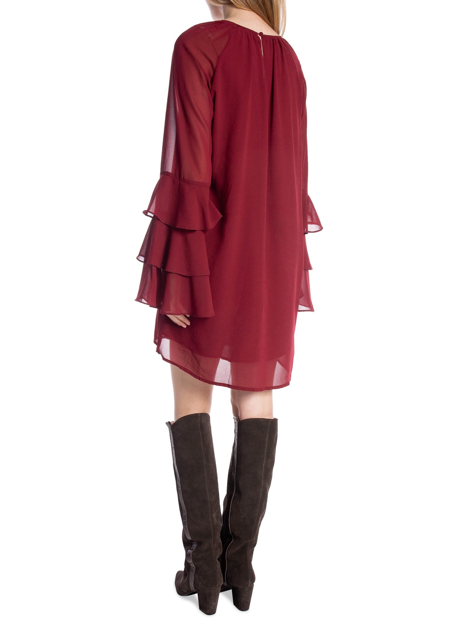 COPPEROSE KLÄNNING RUFFLE BURGUNDY_103055.jpg