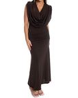 COPPEROSE KLÄNNING SCULPTURAL DRAPED MAXI BROWN_106771.jpg