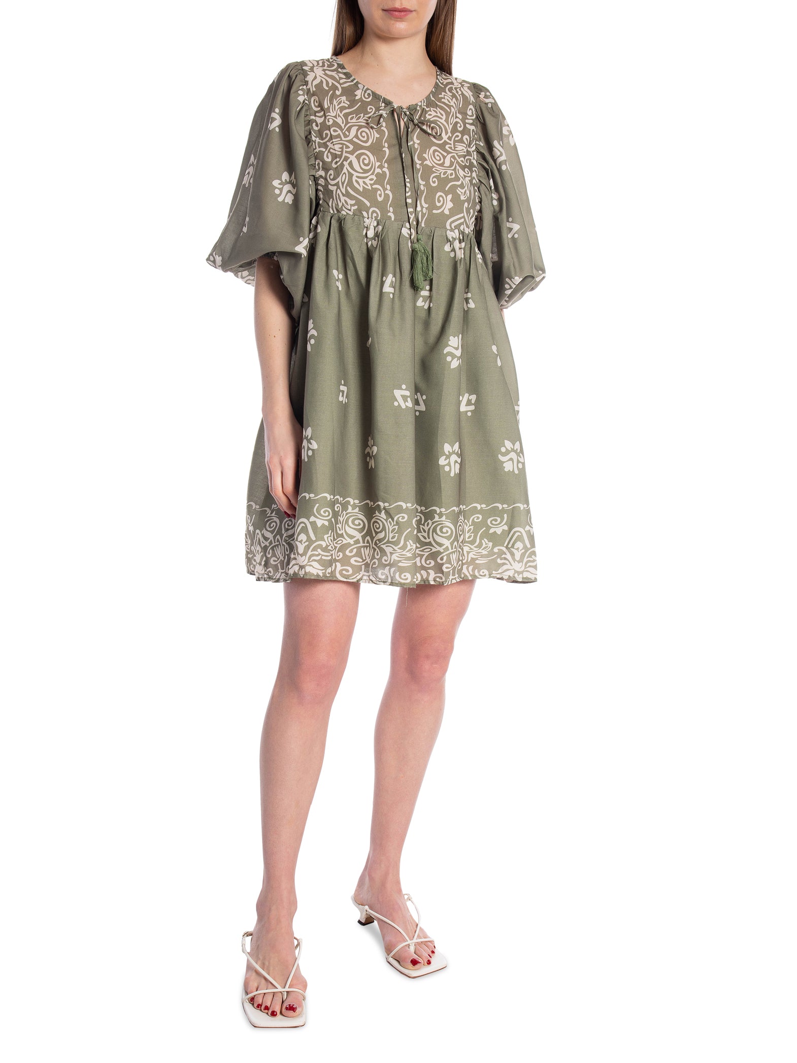 COPPEROSE KLÄNNING SHORT  SLEEVE PRINT GREEN_97129.jpg