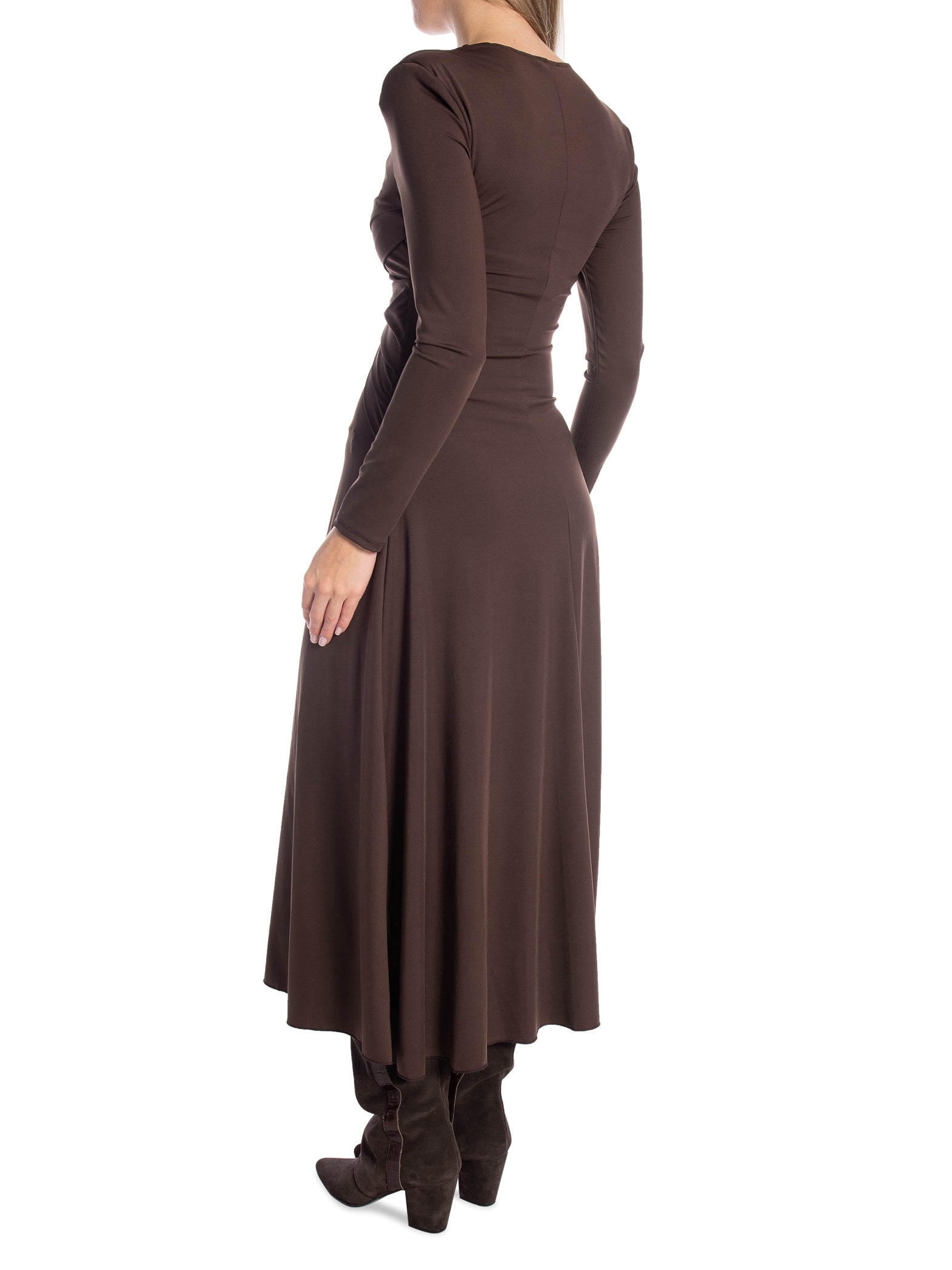 COPPEROSE KLÄNNING TWIST FRONT BROWN_103437.jpg