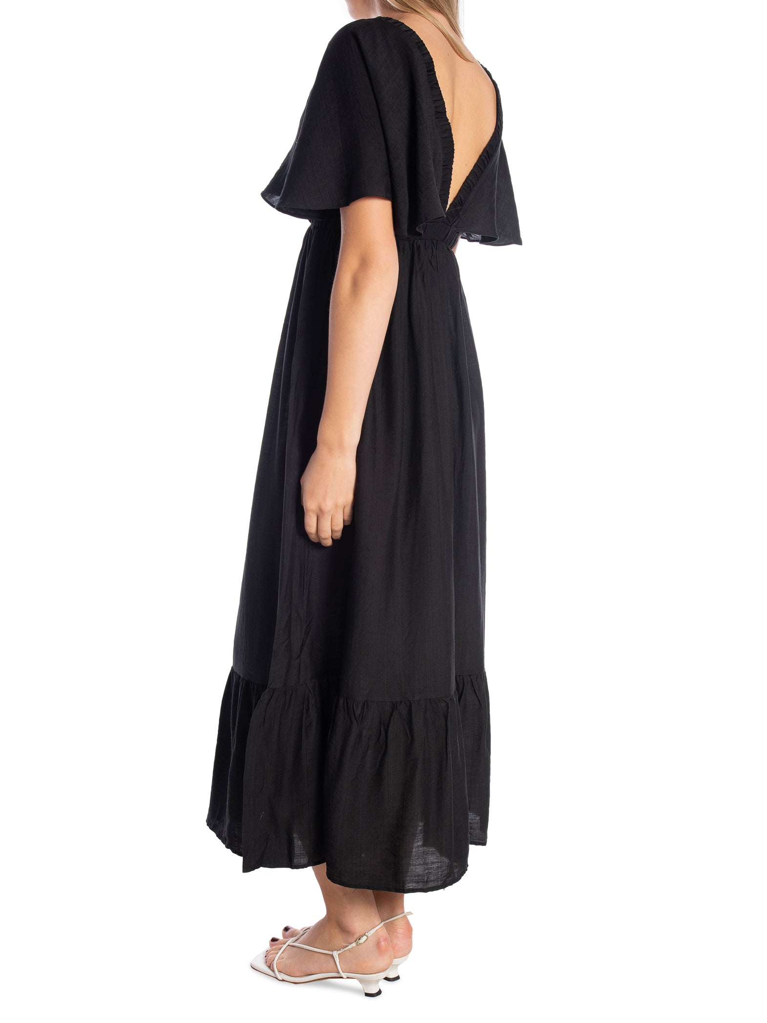 COPPEROSE KLÄNNING V-NECK FLUTTER BLACK_98876.jpg