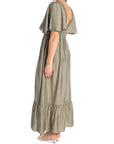 COPPEROSE KLÄNNING V-NECK FLUTTER SLEEVE KAKI_98157.jpg