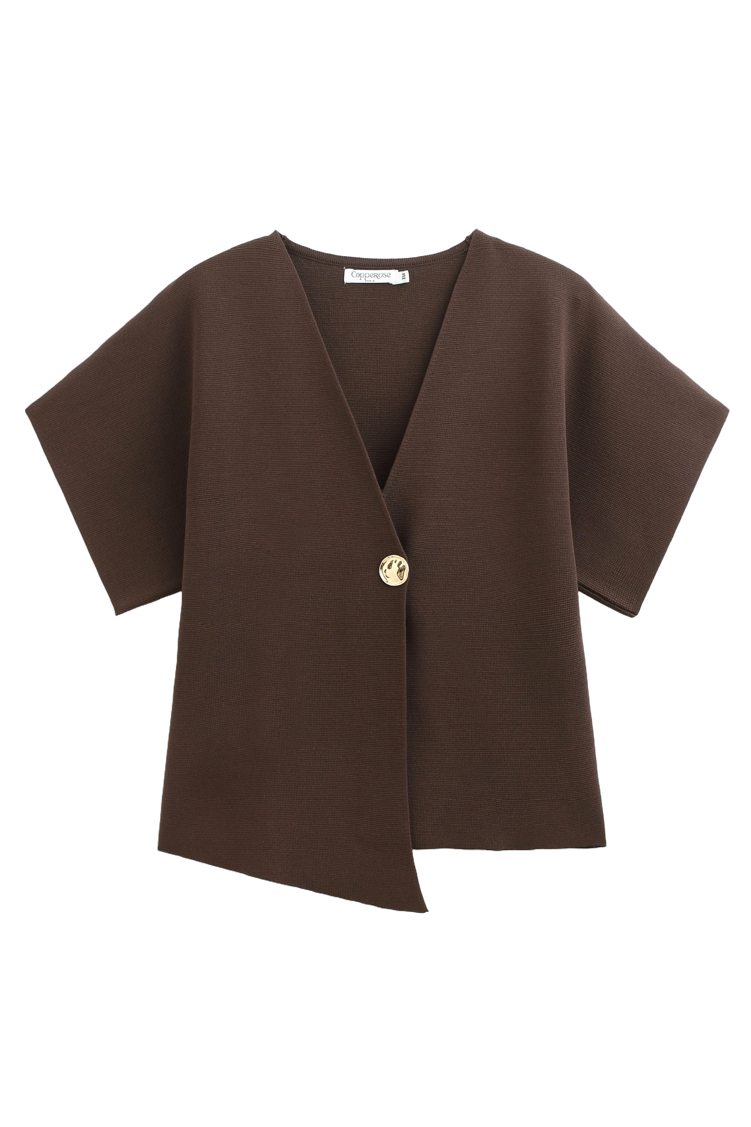 COPPEROSE TOPP STRUCTURED SHORT SLEEVE BROWN_106246.jpg