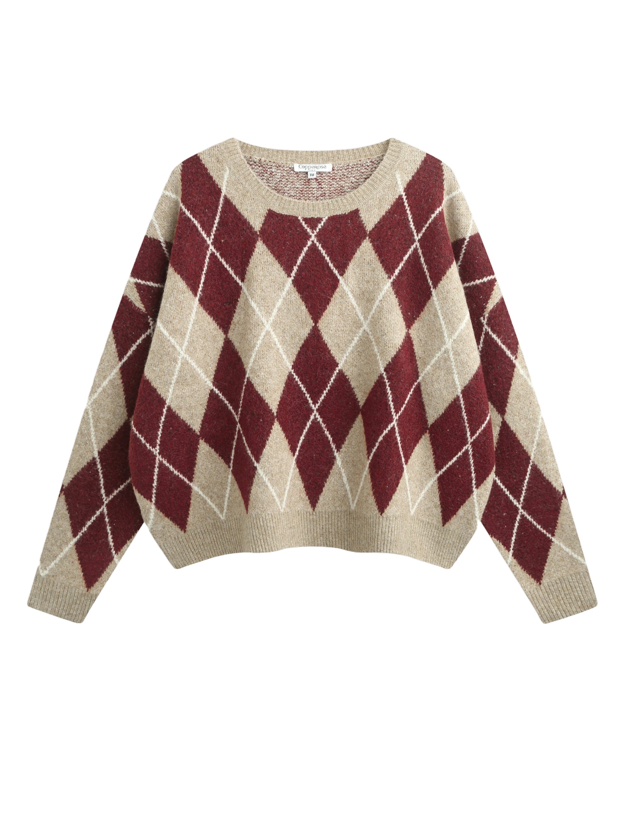 COPPEROSE TRÖJA ARGYLE BURGUNDY_101380.jpg
