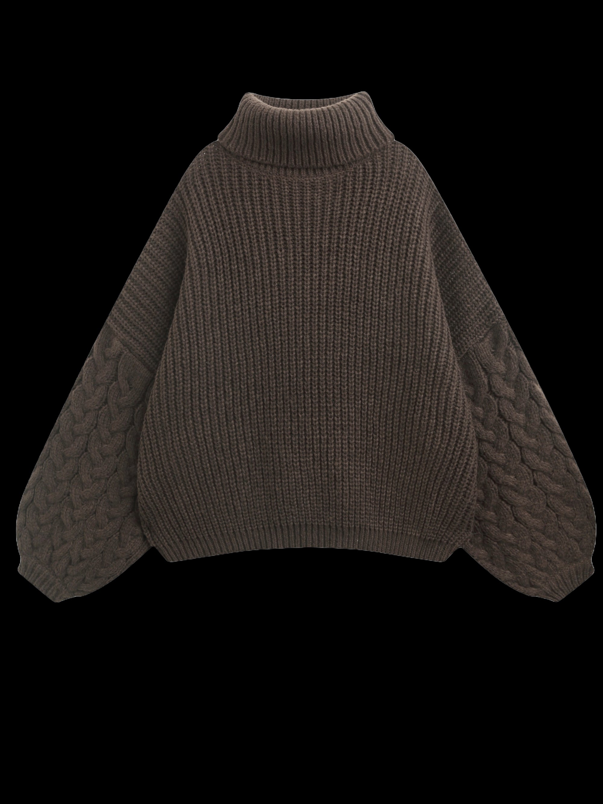 COPPEROSE TRÖJA CHUNKY CABLE SLEEVE BROWN_101379.jpg