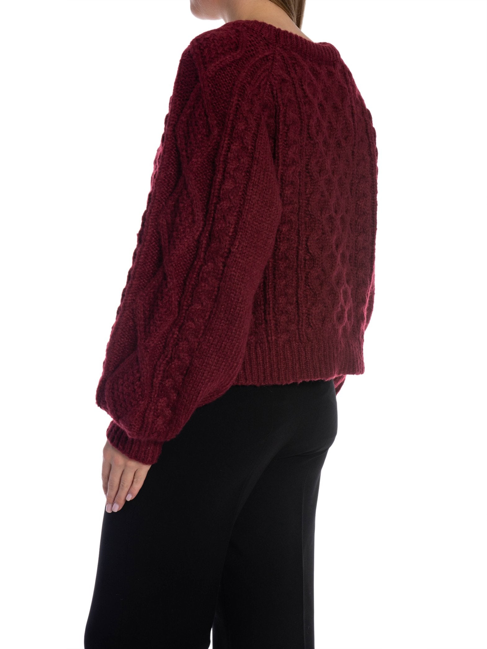 COPPEROSE TRÖJA HONEYCOMB KNIT BURGUNDY_104635.jpg