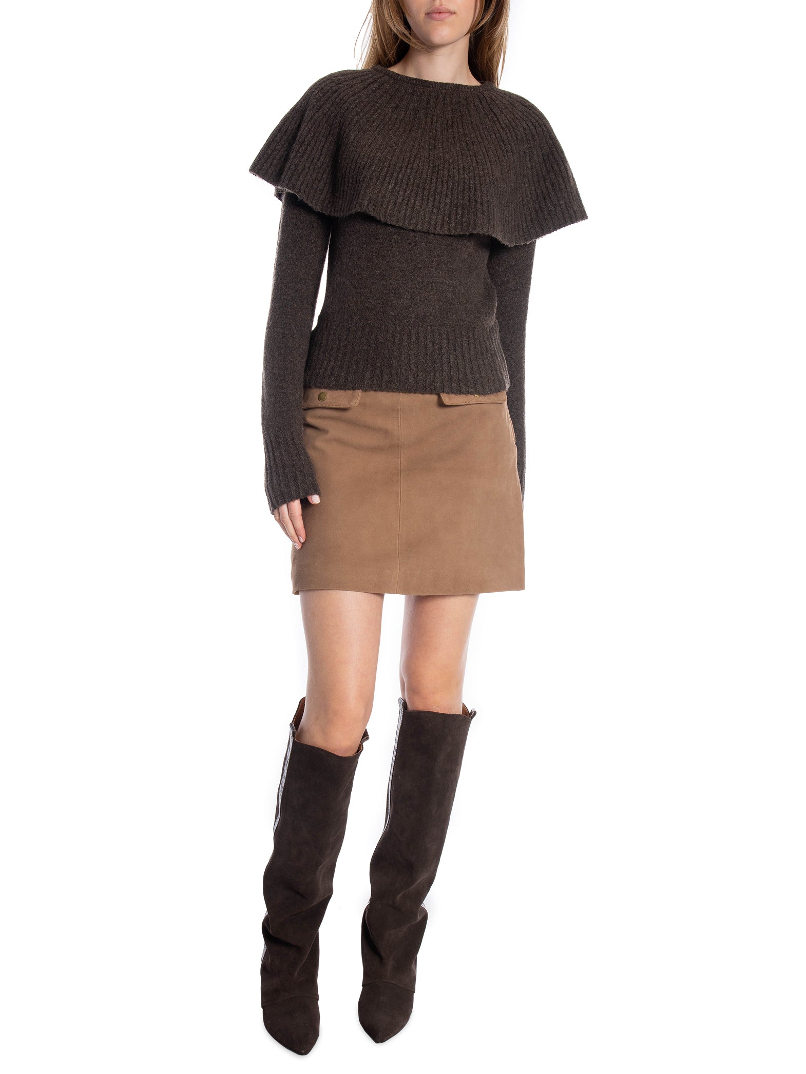 COPPEROSE TRÖJA RUFFLE KNIT BROWN_102532.jpg