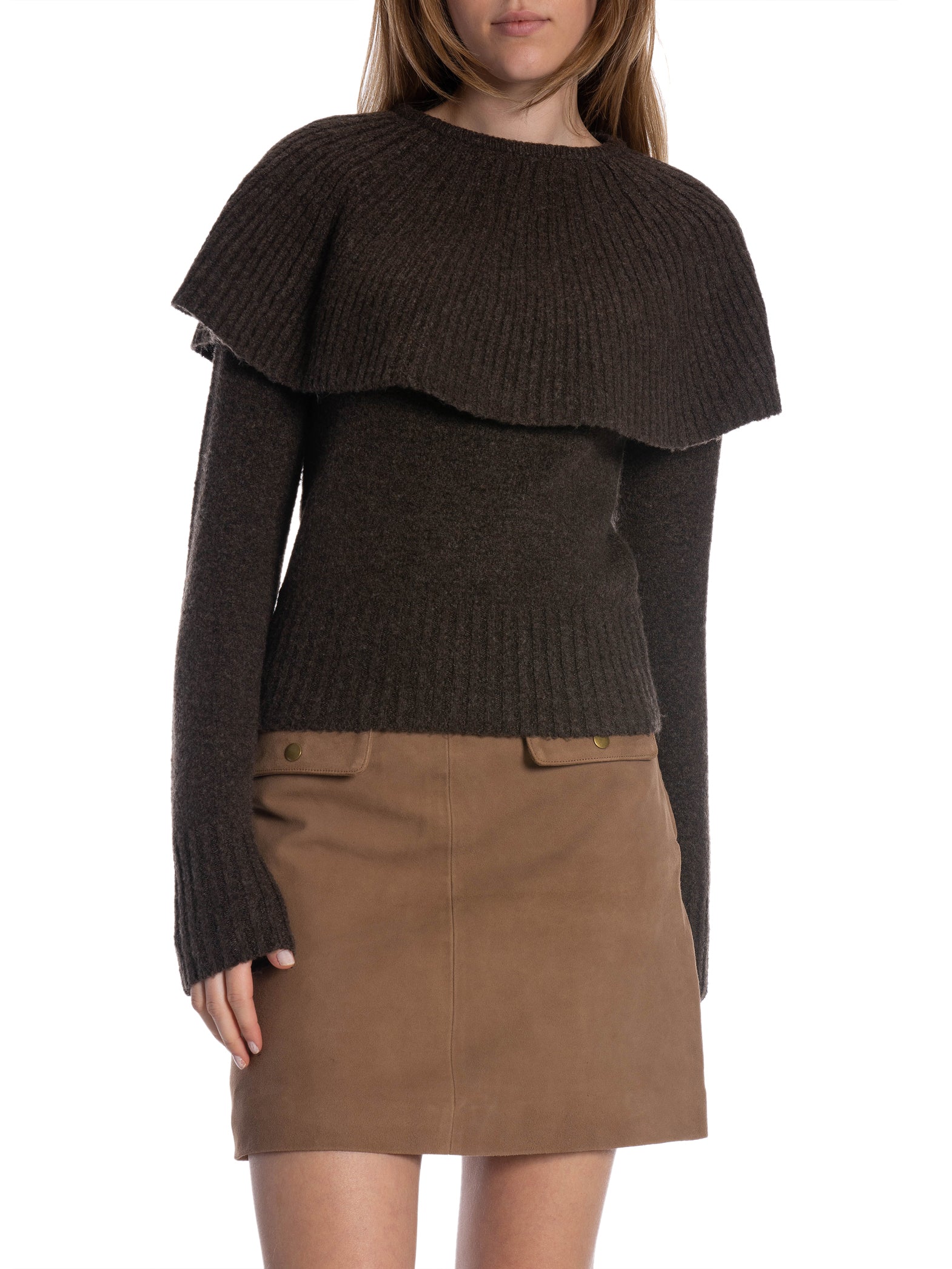 COPPEROSE TRÖJA RUFFLE KNIT BROWN_102533.jpg
