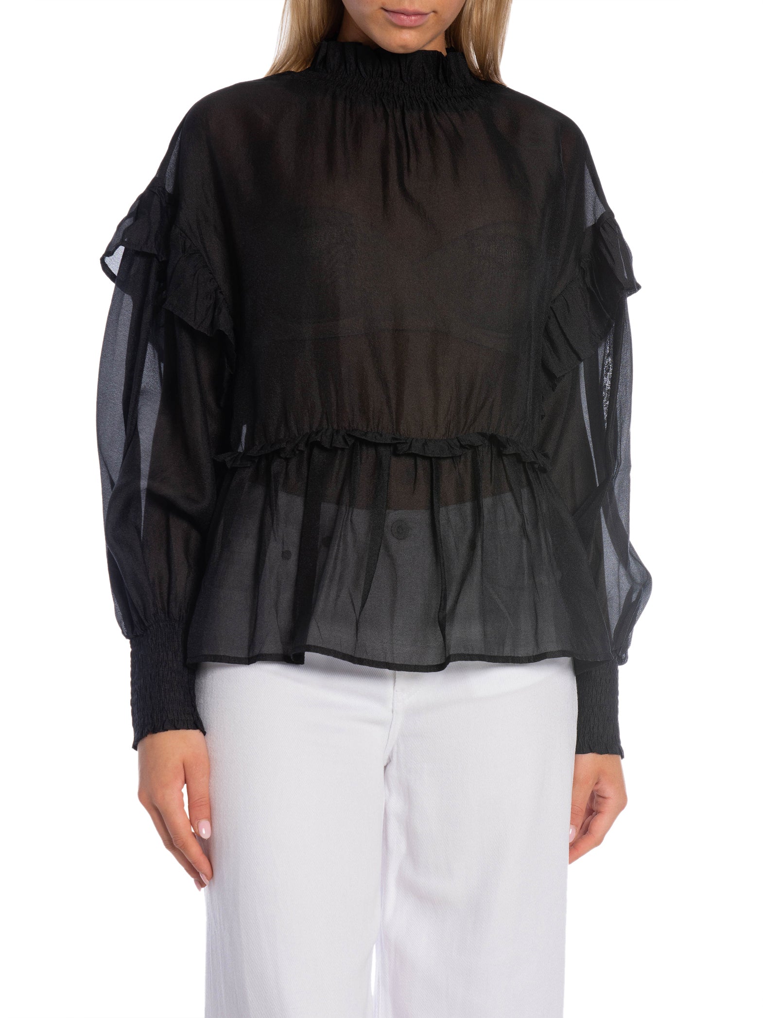 CO\'COUTURE BLUS MONIQUE FRILL BLACK_89285.jpg