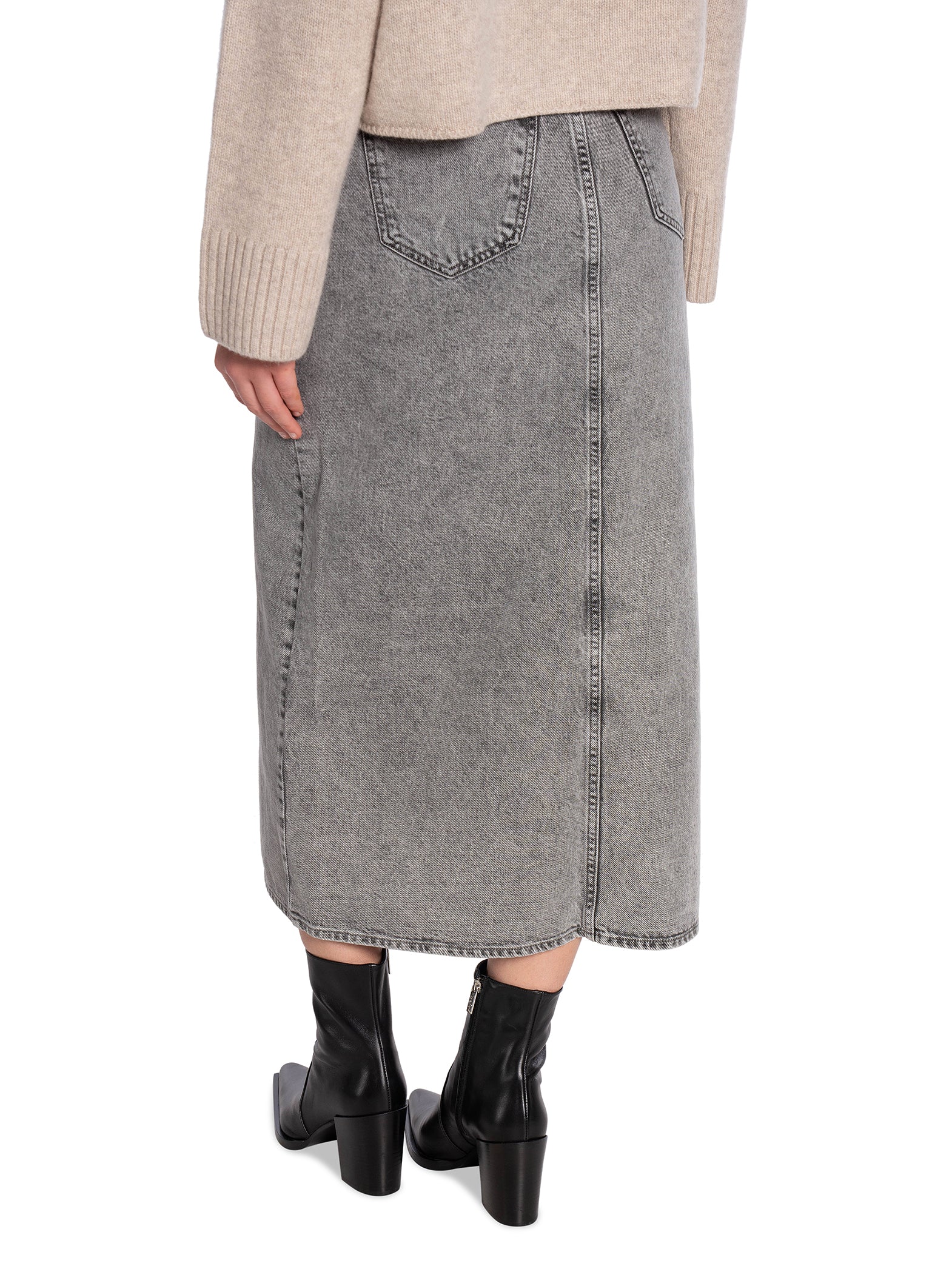 CO´COUTURE KJOL VIK ASYM SLIT MID GREY_82719.jpg