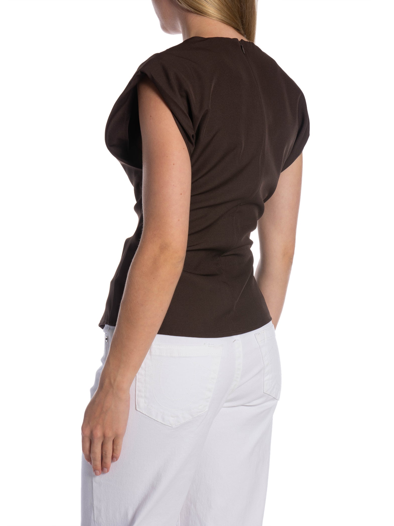 CO'COUTURE TOPP LUNA PLEAT DARK BROWN_111687.jpg