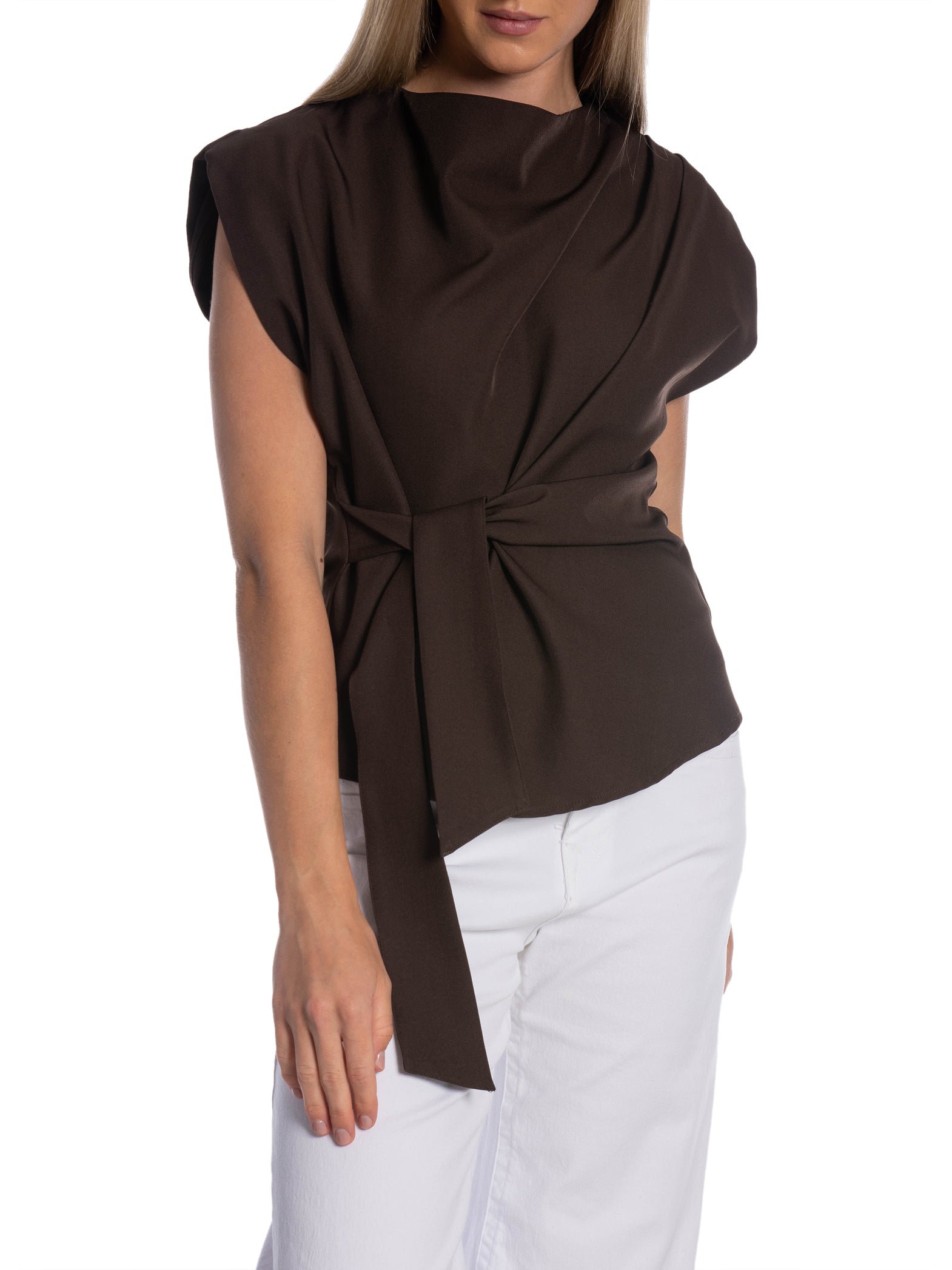 CO'COUTURE TOPP LUNA PLEAT DARK BROWN_111688.jpg