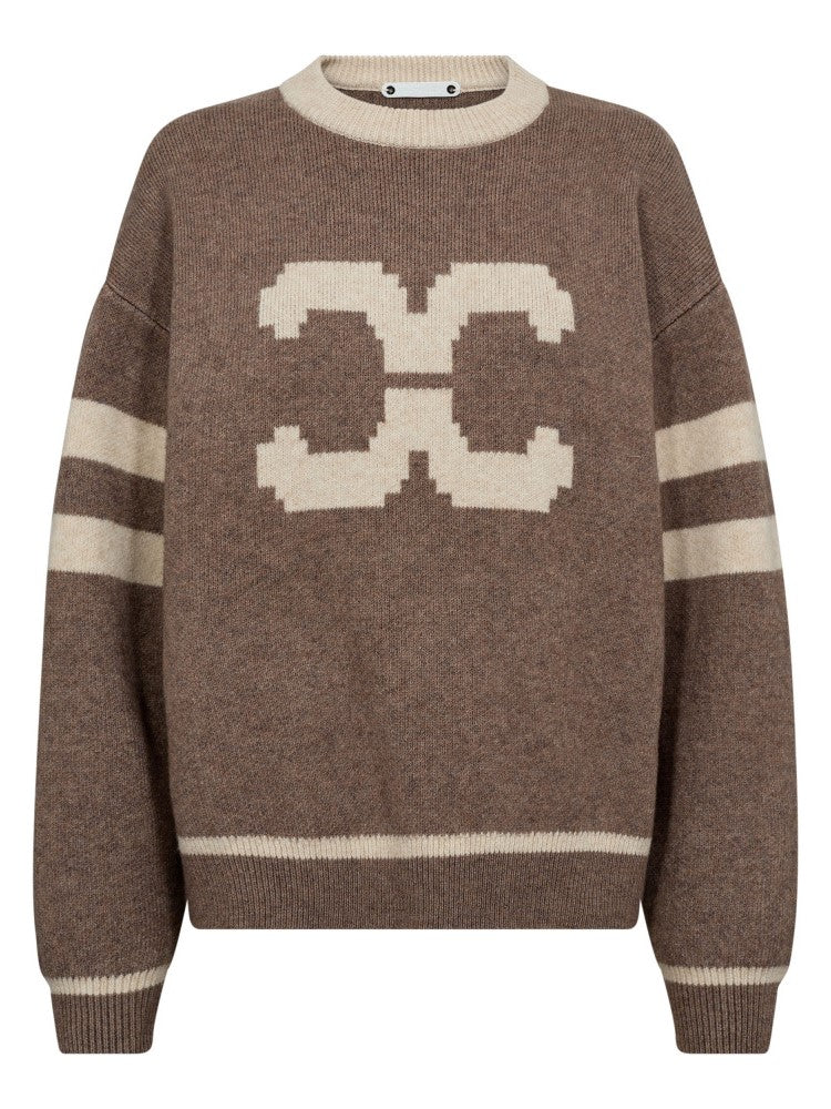 CO'COUTURE TRÖJA ROW COCO LOGO KNIT WALNUT_102379.jpg