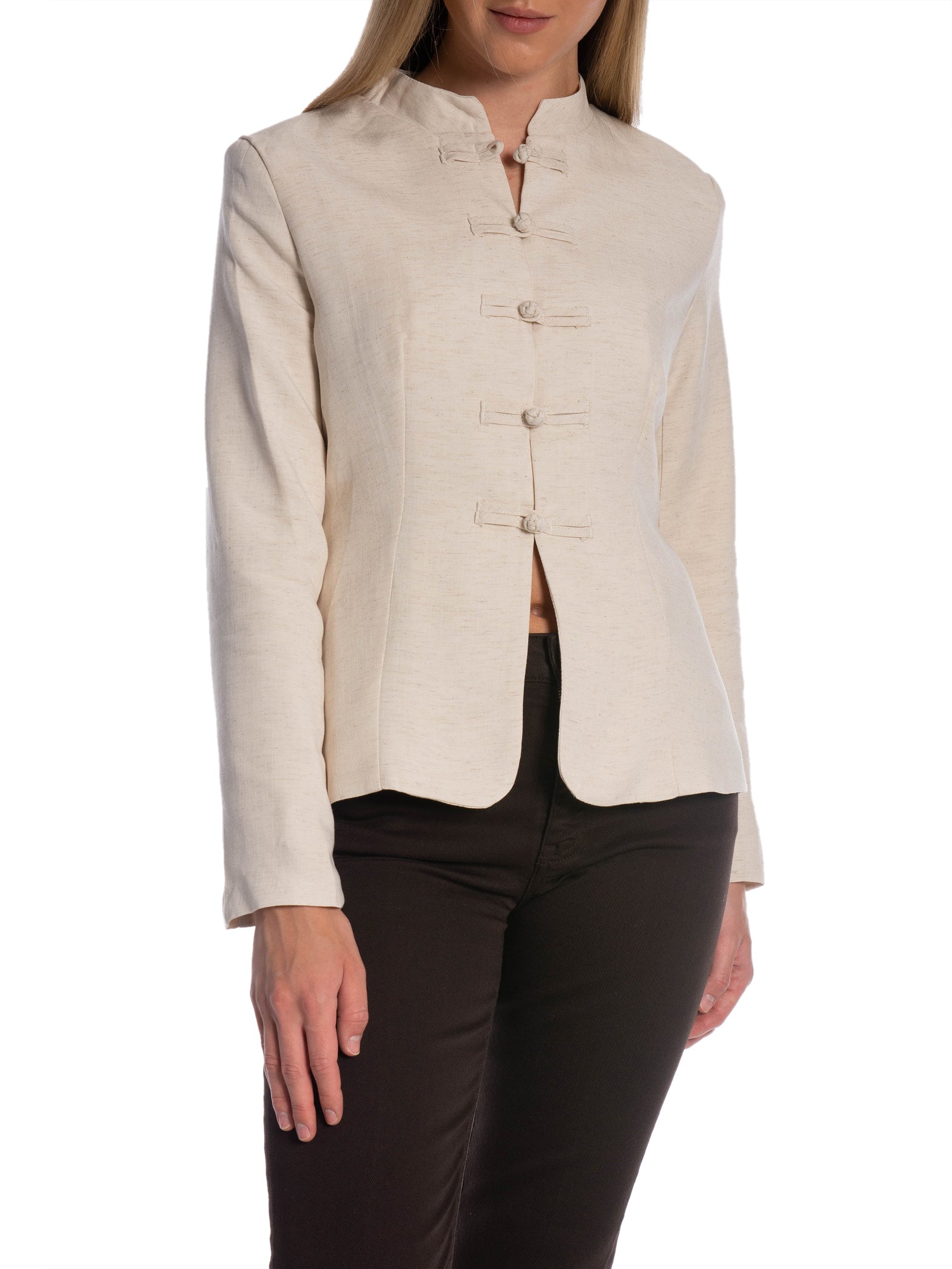 JACKA MANDARIN COLLAR KONT BUTTON BEIGE_111414.jpg