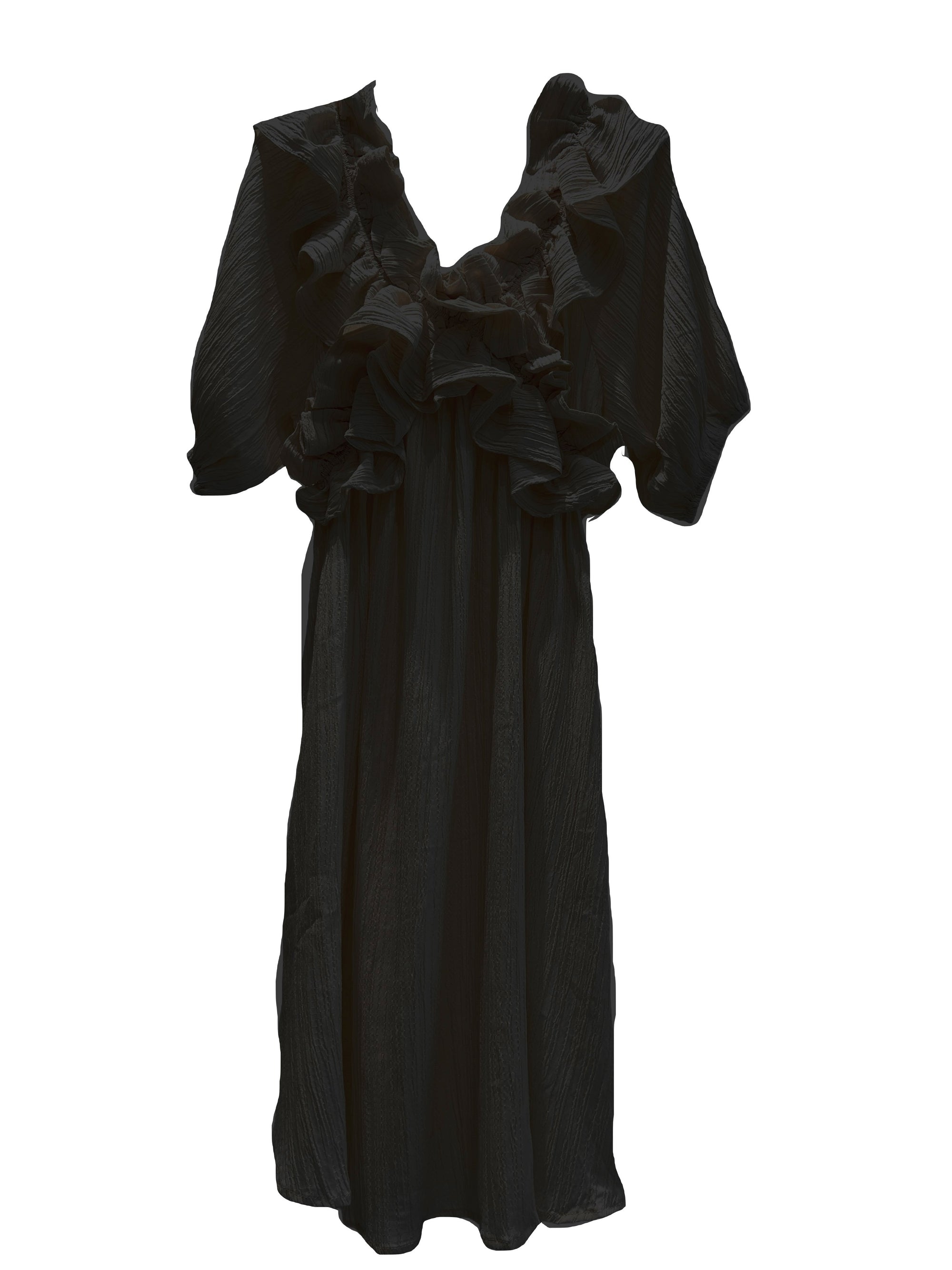 JUS DE POM KLÄNNING RUFFLED OFF-SHOULDER NOIR_98670.jpg