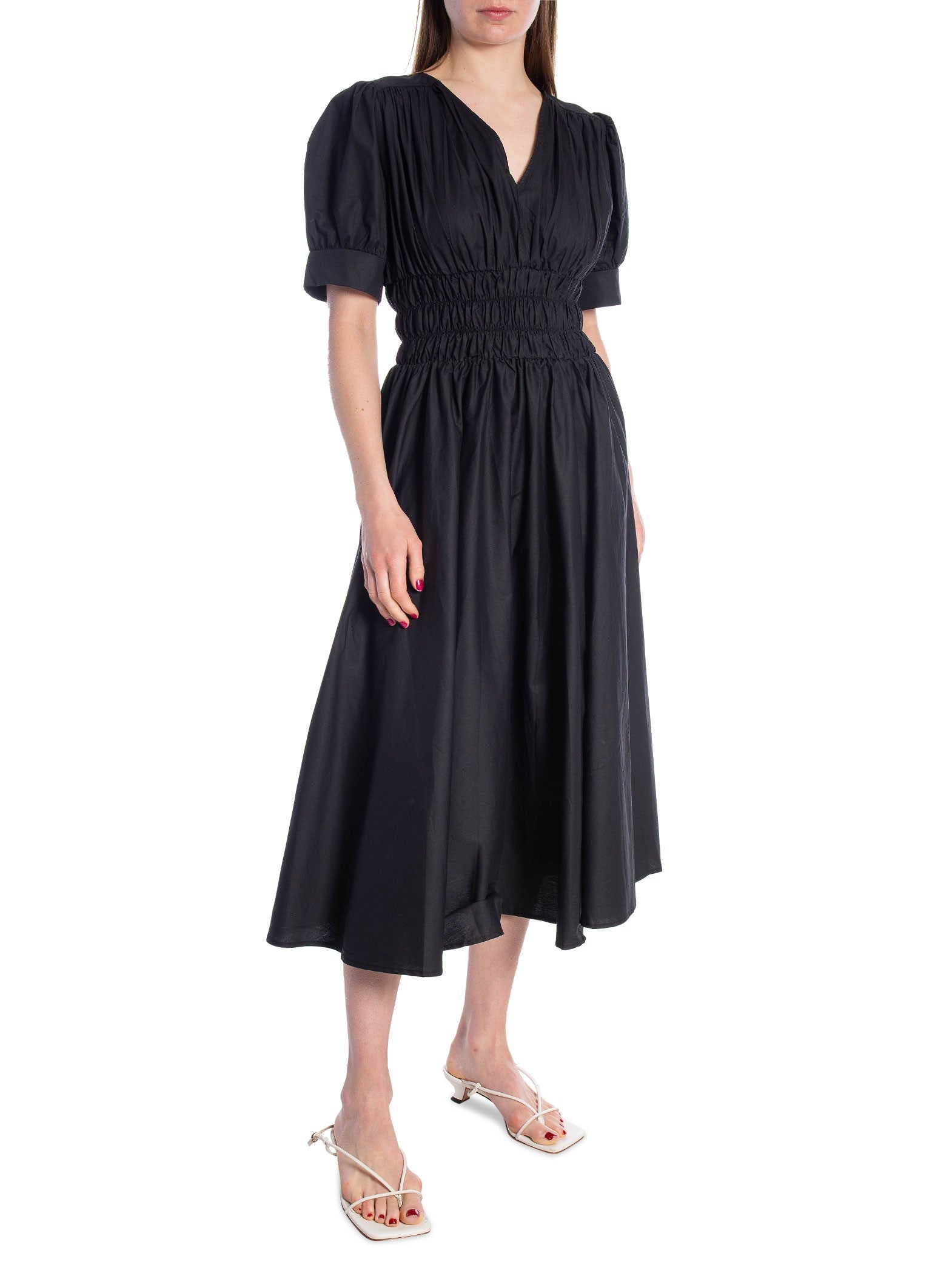 JUS DE POM KLÄNNING V-NECK SMOCKING NOIR_98988.jpg