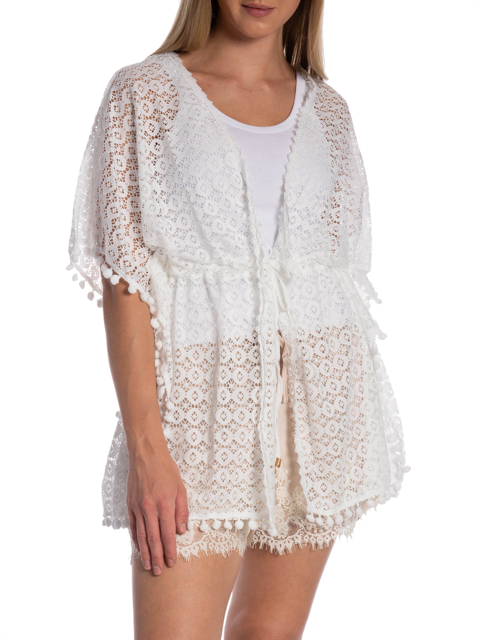 KAFTAN POM-POM TRIM EYELET LACE KIMONO WHITE_111411.jpg