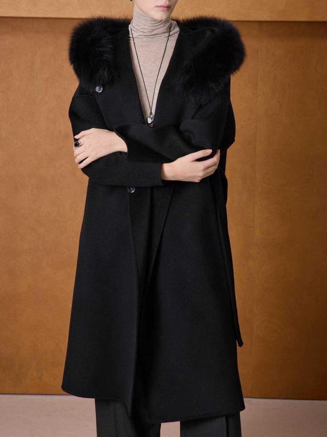 KAPPA  FAUX FUR TRIM HOOD NOIR_114391.jpg